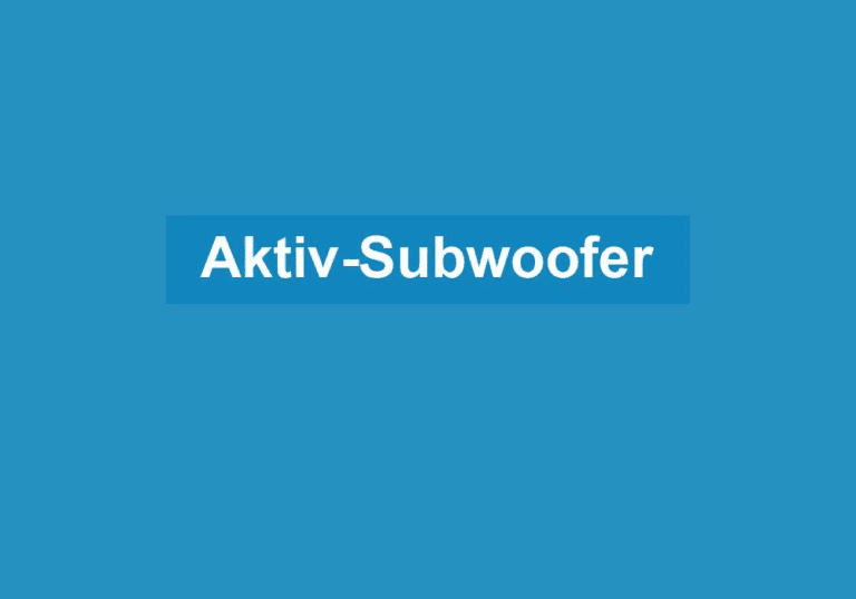 Mehr über den Artikel erfahren Aktiv-Subwoofer