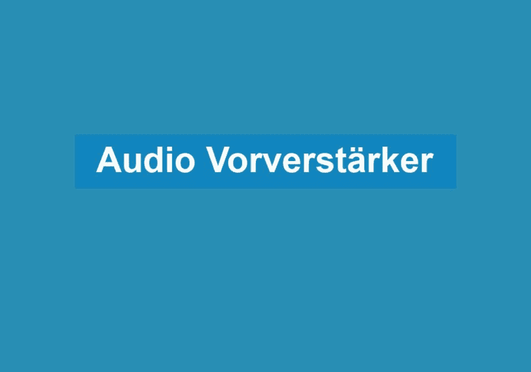Mehr über den Artikel erfahren Audio Vorverstärker