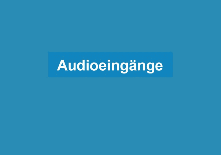 Mehr über den Artikel erfahren Audioeingänge