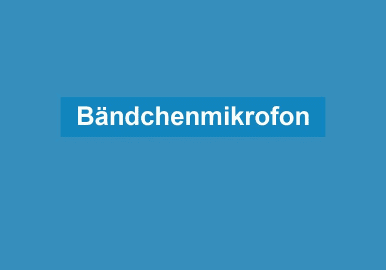 Mehr über den Artikel erfahren Bändchenmikrofon