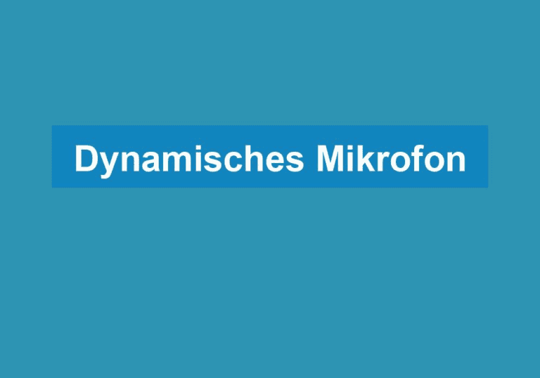 Mehr über den Artikel erfahren Dynamisches Mikrofon