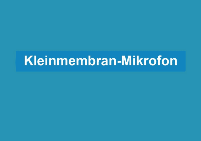 Mehr über den Artikel erfahren Kleinmembran-Mikrofon