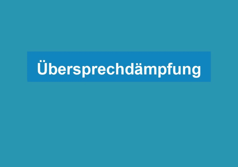Mehr über den Artikel erfahren Übersprechdämpfung